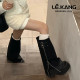 甜酷風辣妹大頭褲管靴2025秋冬新款厚底增高靴子女長筒靴潮