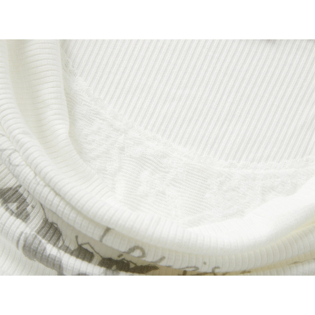 假兩件蕾絲拼接字母印花長袖打底衫女秋季新款褶皺內搭掐腰上衣