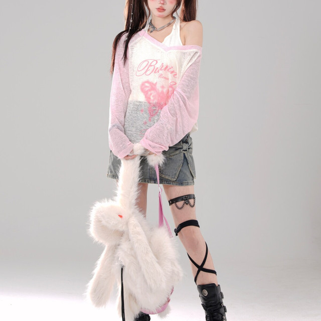 碧波蕩漾 薄荷綠T恤女外穿夏季寬松上衣防曬罩衫兩件套