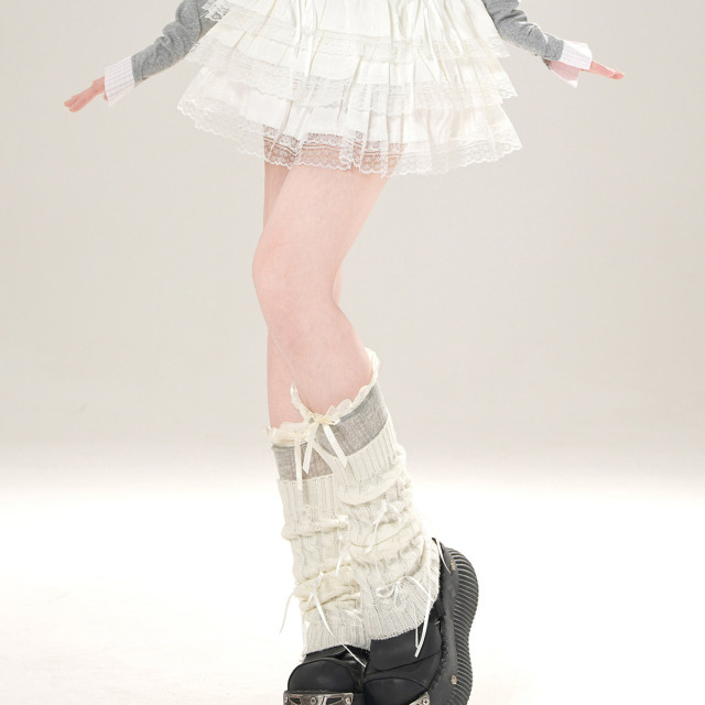 雲嶼織夢 法式蕾絲半身裙女夏季高腰A字蛋糕裙顯瘦短裙