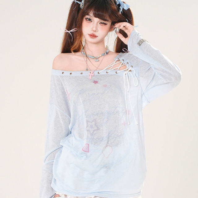 愛意回響 甜美薄款防曬罩衫女夏季寬松顯瘦上衣空調衫