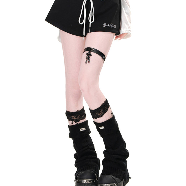 韓漫熱褲 高腰辣妹蕾絲休閑褲女夏顯瘦闊腿褲運動短褲