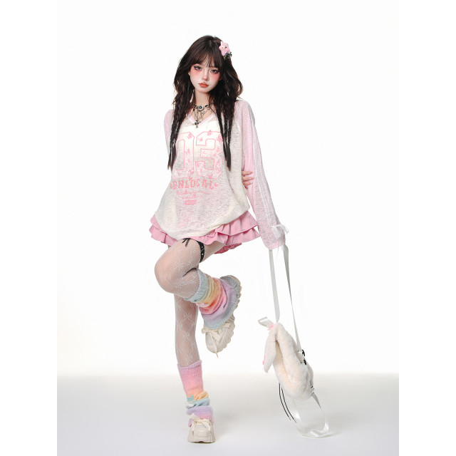 甜心狩獵 微透甜酷風罩衫女夏季寬松顯瘦薄款遮肉上衣