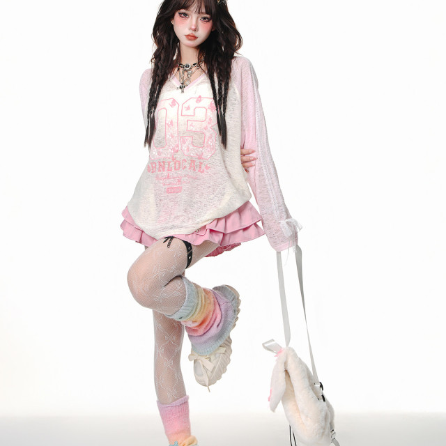 甜心狩獵 微透甜酷風罩衫女夏季寬松顯瘦薄款遮肉上衣