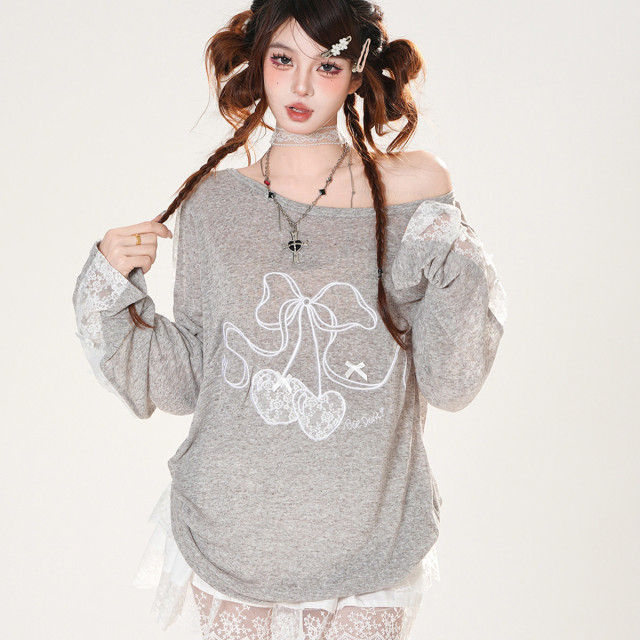 曼波小調 韓系蕾絲刺繡防曬罩衫女夏寬松顯瘦薄款上衣