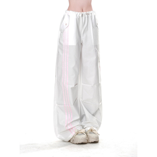 暗夜契約 酷颯風運動工裝褲女春夏寬松顯瘦直筒闊腿褲