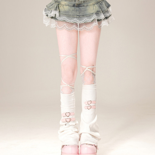 蕾絲情話 美式牛仔半身裙夏季a字顯瘦蓬蓬裙辣妹短裙