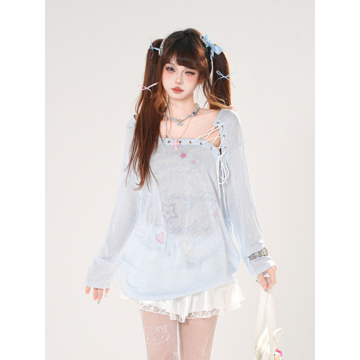 愛意回響 甜美薄款防曬罩衫女夏季寬松顯瘦上衣空調衫