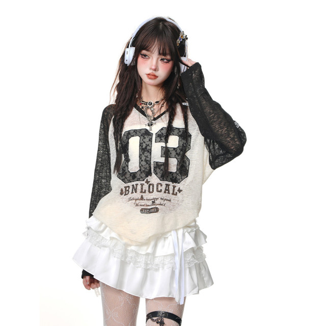 甜心狩獵 微透甜酷風罩衫女夏季寬松顯瘦薄款遮肉上衣