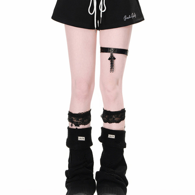 韓漫熱褲 高腰辣妹蕾絲休閑褲女夏顯瘦闊腿褲運動短褲