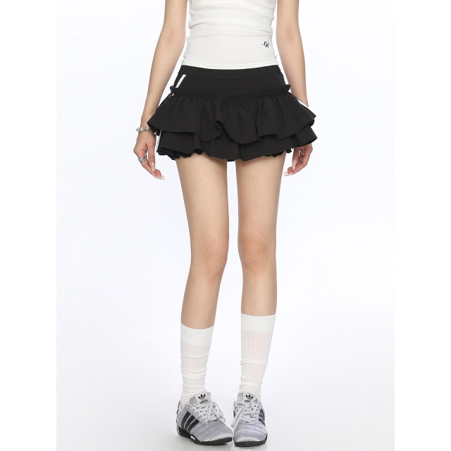 運動風杠條蓬蓬裙短裙女夏季防走光褲裙芭蕾風蓬蓬裙ins