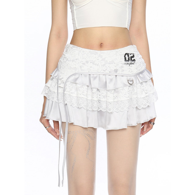 法式蕾絲邊蛋糕裙半身裙女夏季芭蕾風a字顯瘦蓬蓬裙短裙