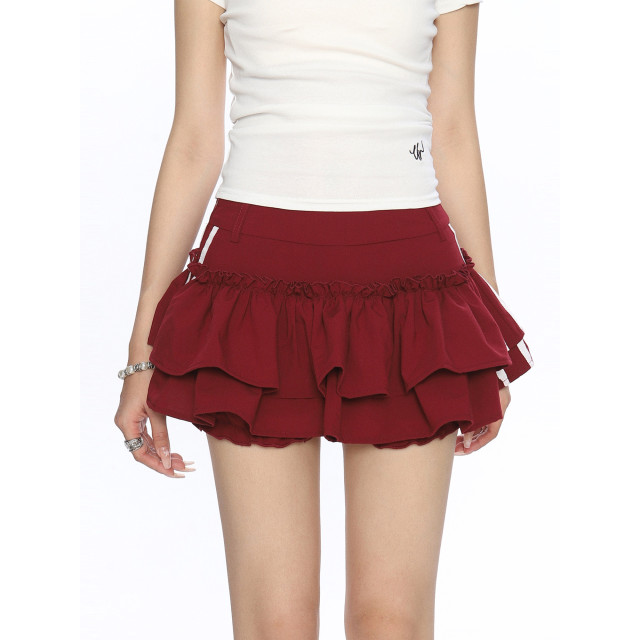 運動風杠條蓬蓬裙短裙女夏季防走光褲裙芭蕾風蓬蓬裙ins