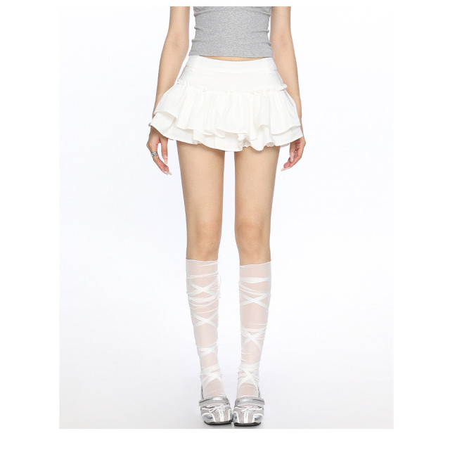 運動風杠條蓬蓬裙短裙女夏季防走光褲裙芭蕾風蓬蓬裙ins