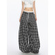 美式爵士舞雙腰頭休閑格子闊腿褲女松弛感直筒拖地長褲潮