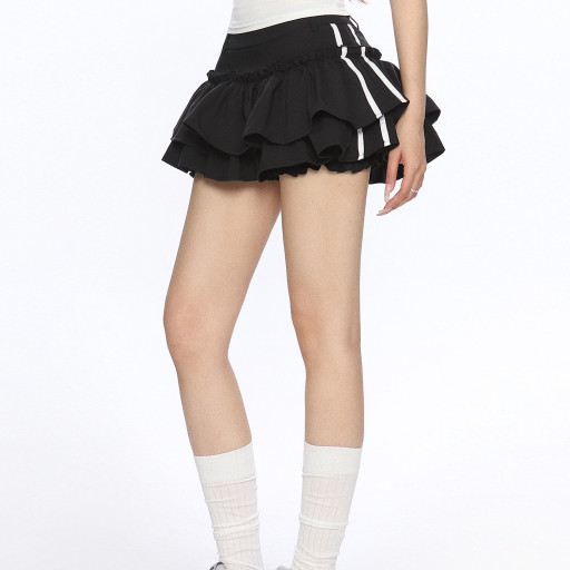 運動風杠條蓬蓬裙短裙女夏季防走光褲裙芭蕾風蓬蓬裙ins