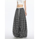 美式爵士舞雙腰頭休閑格子闊腿褲女松弛感直筒拖地長褲潮