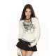 辣妹蕾絲拼接假兩件蕩領長袖T恤女春秋修身顯瘦內搭上衣潮