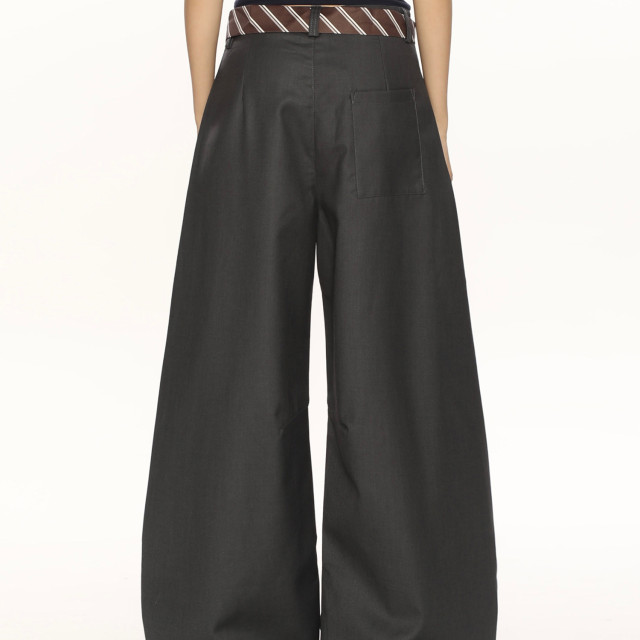 高級感休閑彎刀褲西褲女小眾設計感百搭垂感闊腿拖地褲ins