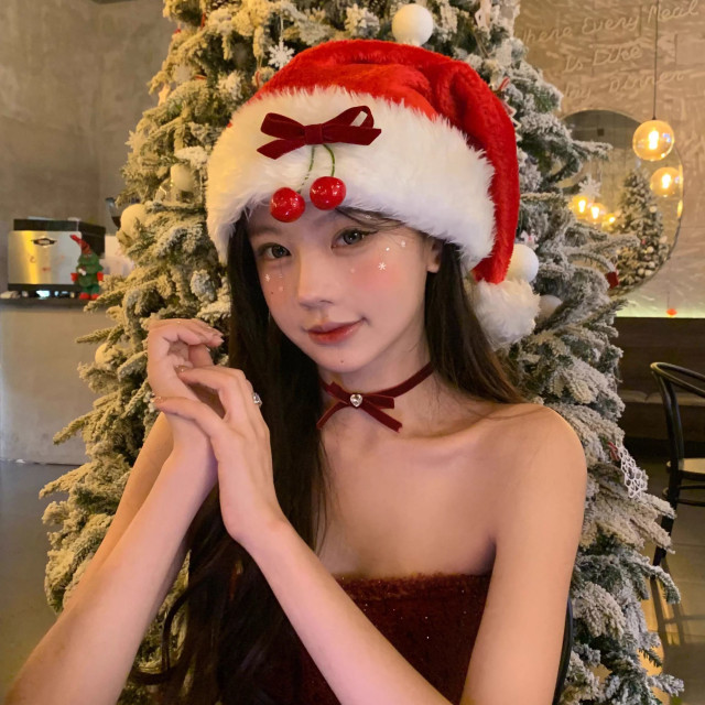 𝚃𝚆𝙴𝙽𝚃𝚈｜圣诞 氛围 感 红色 蝴蝶结 圣诞帽 节日 装扮 头饰 成人 拍照道具